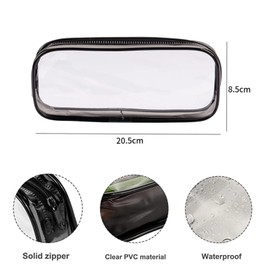 JMOCD 2Pcs Clear PVC Zipper Pen Pencil Case