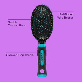 Conair Salon Results Hair Brush, Detangling Hair Brush for Men and Women, For All Hair Types, Metal Bristles and Cushion Base