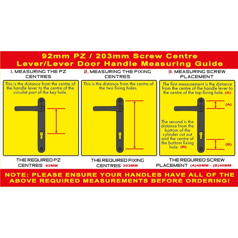 TSS Silver UPVC Door Handle Pair Set, Sprung, 92mm PZ