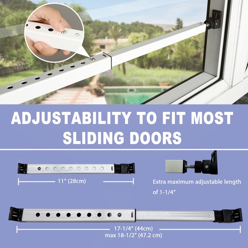 2-Section Upgrade Window Security Bar 2 Pack with Child-Proof Anti-Lift