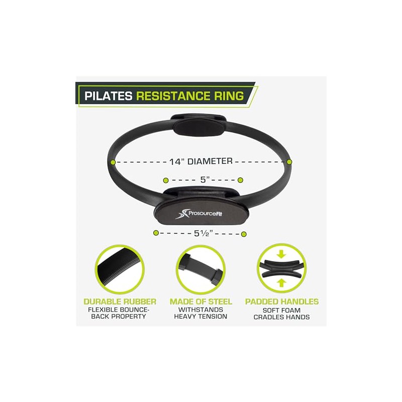 ProSource Fit Pilates Resistance Ring 36cm Dual Grip Handles for