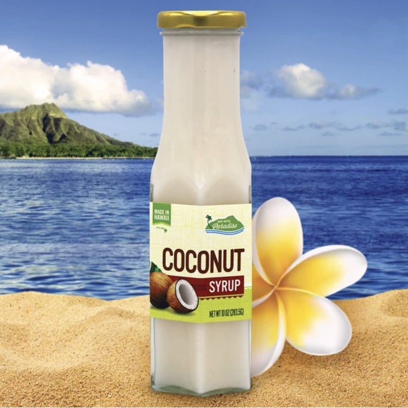 Gourmet Coconut Fruit Syrup, Made in Hawaii, Dip into Paradise,
