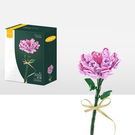 Cihely Flower Bouquet Building Blocks Kits Carnation 601248, Artificial Flowers Building Project to Release Stress and Focus The Mind, for Birthday Gifts to Adults/Teens(100+ Pieces)