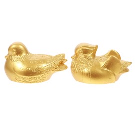 Mandarin Statue Feng Shui Chinese Mandarin Yuan Yang Love Birds Statue Figurine Golden Ducks Figures Art Sculpture for Love and Romance