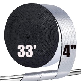 Heat Insulation Tape for Water Pipes Pipe-Insulation-Wrap 4" W x 33 FT Self Adhesive Outdoor Foam and Foil Water Pipe Insulation Wrap for Winter