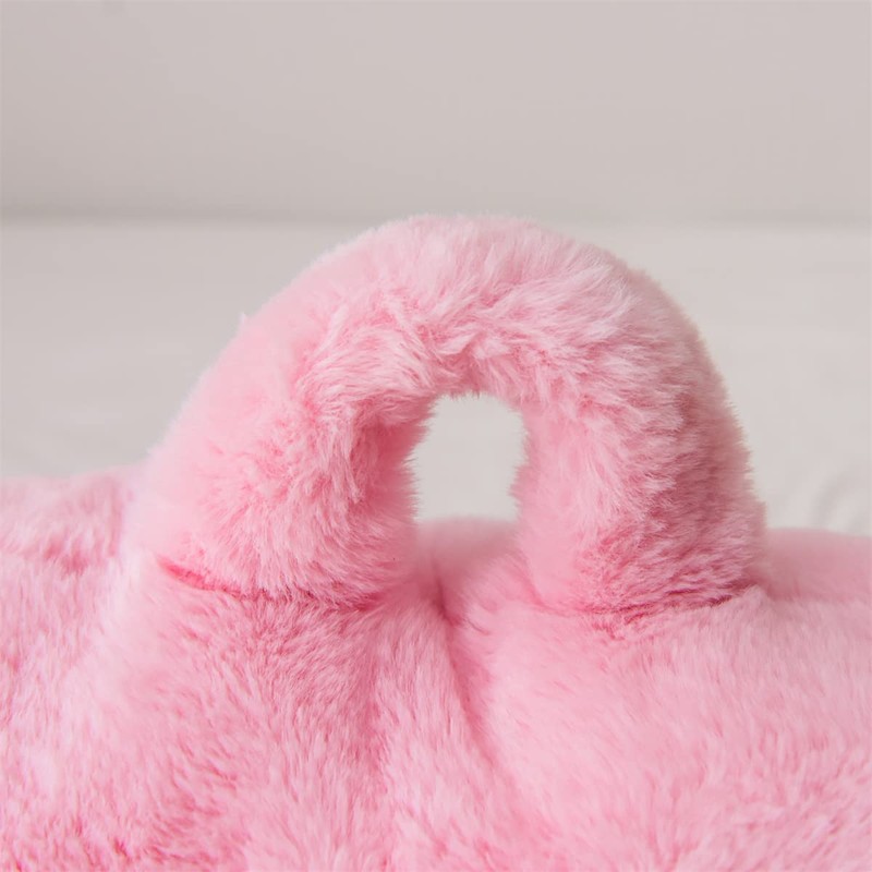 Holawakaka Standard Faux Fur Bed Rest Pillow with Arms, Rabbit