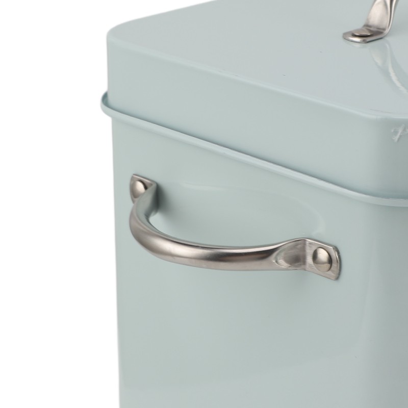 Metal Laundry Room Container with Dual Side Handles with Spoon