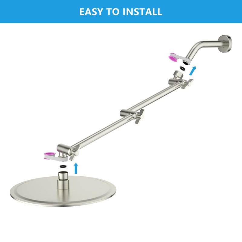 Lordear Shower Arm Extension 16 Inch Foldable Shower Head Extension