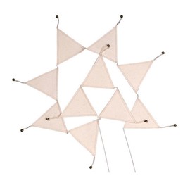 COZENTA Garland, Triangle Flag, Cloth, Birthday, Camping, Outdoor, Wedding, Stylish, With Bell (White)