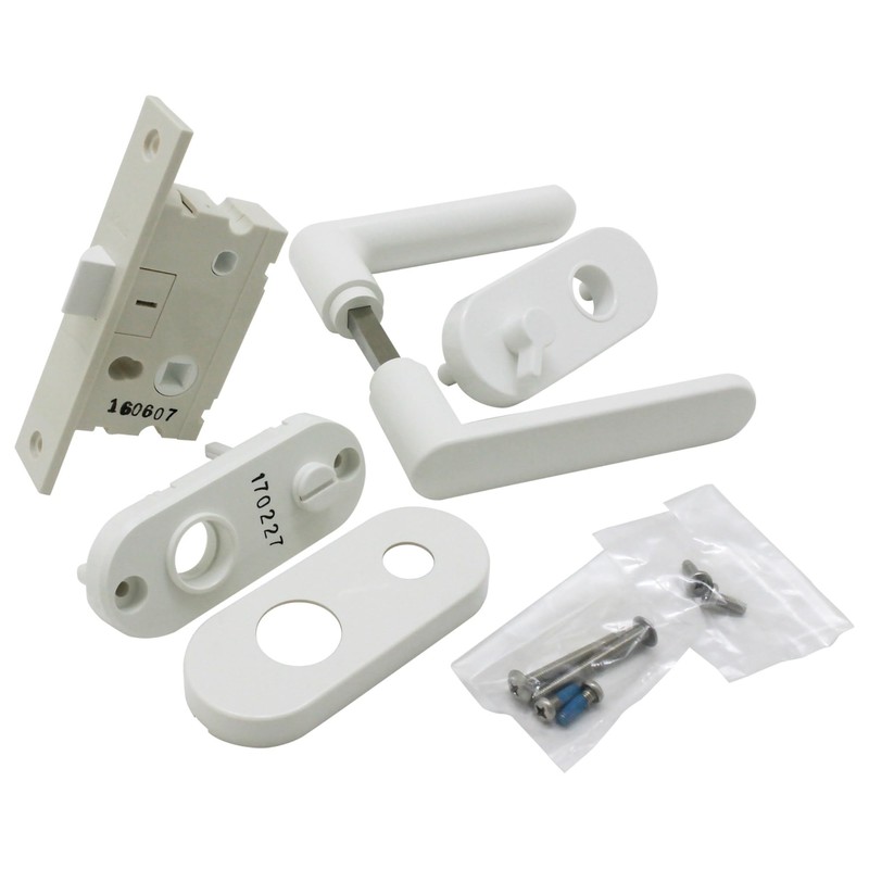 Kuriki Manufacturing WH-W30 Resin Lever Handle Set for Bathrooms, KU-AP4-2D-WH-W30