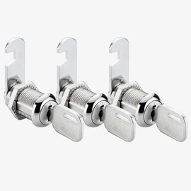 HOUSON Pack of 3 Letter Box Lock, Cabinet Door Lock, Drawer Lock, Chest of Drawers Lock, Cylinder Cam Lock (20 mm)