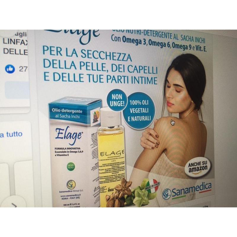 Sanamedica Group Elage Olio Detergente Al Sacha Inchi 100 ml