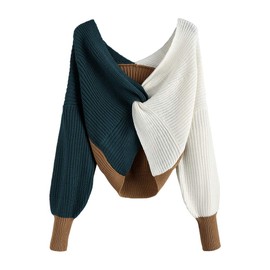 Zaful Women's V-neck long sleeve short jumper sweater. - m