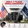 RV Dual Flag Pole Mount for 2" and 2¼" Tongue