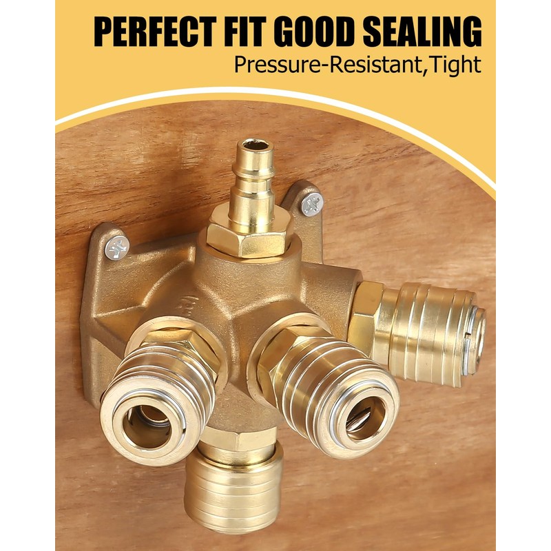 TIDEVAN Compressed Air Distributor Wall Box, Brass Compressed Air Distributor
