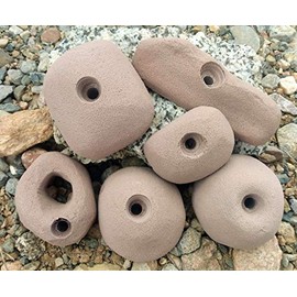 Climbing Holds Pack- 6 Large Bolt-on Holds with Various Difficulty (Brown)