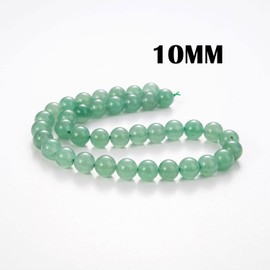 TOSCALINA 100 abalorio de piedra natural de 10 mm de aventurina verde, abalorio sueltas con cuerda elástica para pulseras, collares, joyería