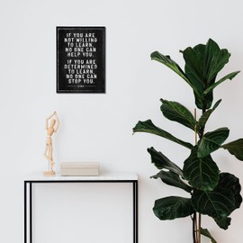 If You Are Not Willing to Learn Motivational Canvas Wall Art Prints Decor for Living Room Office Classroom Library，Inspirational Themed Paintings Art Decor 11x14 Inches，Encouraging Mindset Art Gifts