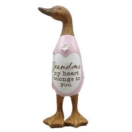 Shudehill Giftware Daisy Message Wooden Duck Ornament Gift - Family, Friends, Auntie, Daughter, Sister, Grandma, Nan or Mum Messages (Grandma)