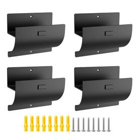 HhdvdyWgd Heavy Duty Ladder Hooks for Garage Wall 4 Pack Black Utility Hooks, Wall Mount Ladder Rack & Tool Hanger for Shed Organization, Garage Accessories & Outdoor Storage (4)