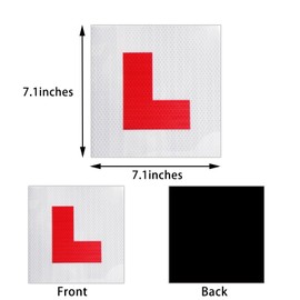 JinRui-T 3 Pack L Plates Magnetic Sticker,Reflective Learner Plates Magnetic, L sign for Learner Driver Magnetic L Plate for Car UK