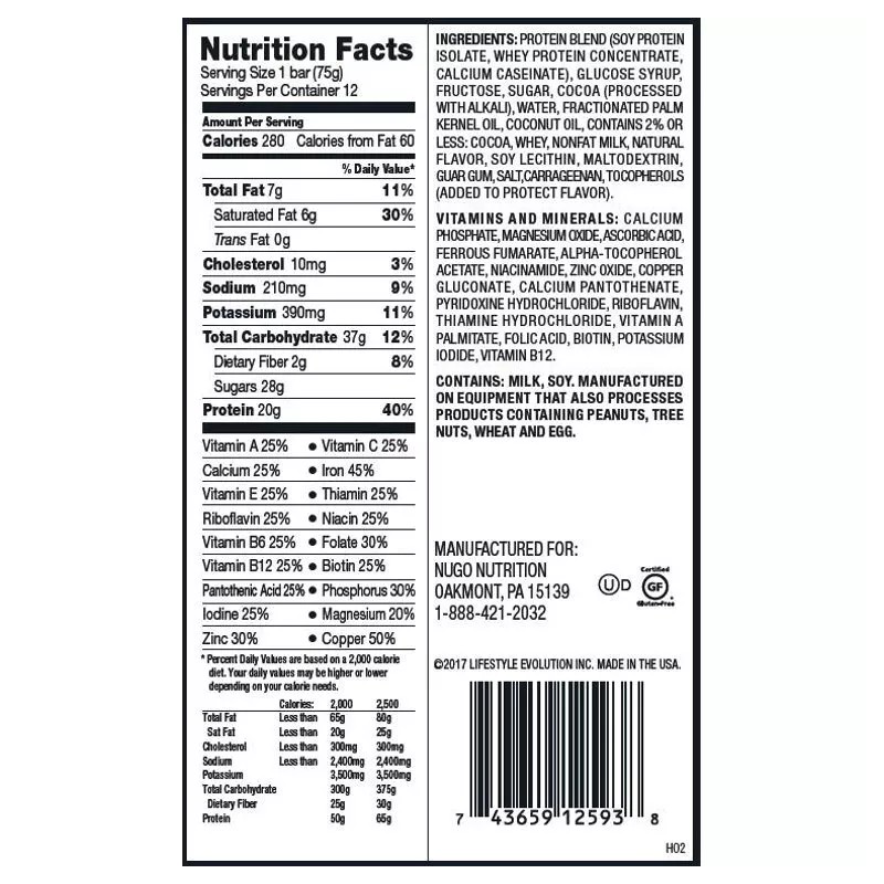 Promax Double Fudge Brownie, 20g High Protein, 12 Count Box