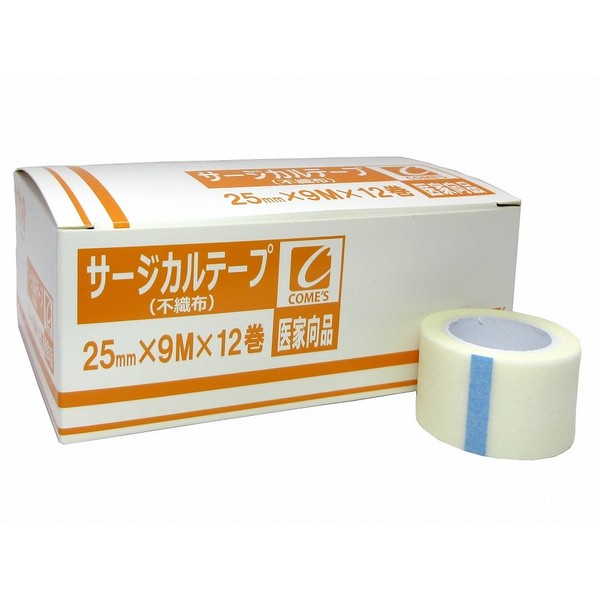 Athletic Tape Non-woven Fabric 25 mm X 9 m X 12 Rolls 1 Box (医家 One Way For Therapeutic) Count