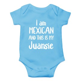 CBTwear I Am Mexican And This Is My Juansie - Body divertido para bebé, ropa de humor unisex, Azul/claro, 12 meses
