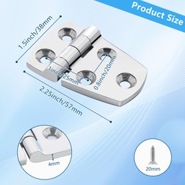 316 Stainless Steel Boat Hatch Hinges,1-1/2inchx 2-1/4inch (57 X 38 mm) Polished Marine Hinge,Marine Boat Hatch Heavy Duty Hinges with Screws,for Boats, Yachts, Doors, Deck,Windows, Cabinets (2 Pack)