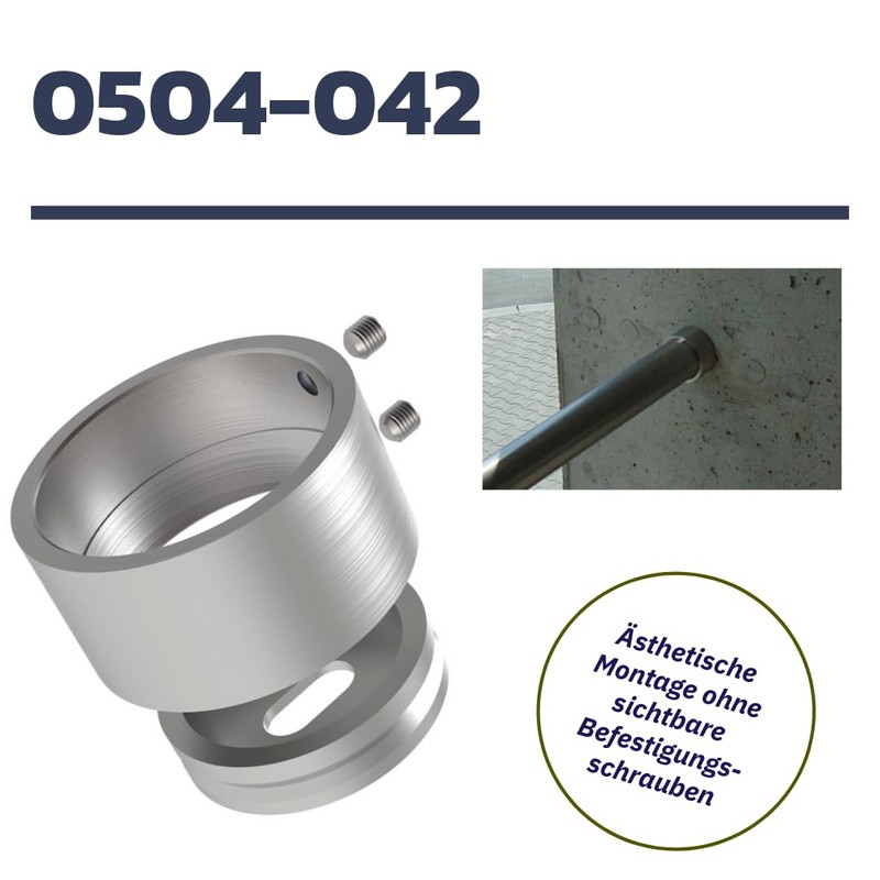 Sellon24® Stainless Steel Wall Connection Diameter 42.4 Wall Anchor Wall