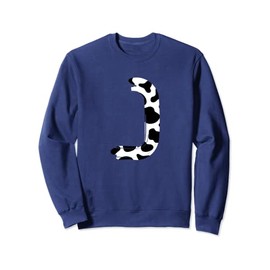 Creative Bold Marker Letter J - Cow Pattern Design Sweatshirt