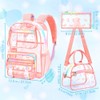 KLFVB 3PCS Clear Bookbag for Girls Heavy Duty, See Through