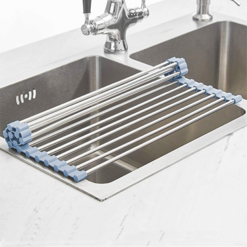 MECHEER Over The Sink Dish Drying Rack, Roll Up Dish