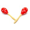Maracas 1 Pair, Red and White, Spanish Maracas Red Polka