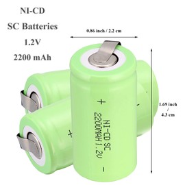 Odstore Ni-Cd Rechargeable Battery Sub C SC Batteries (Green*20)