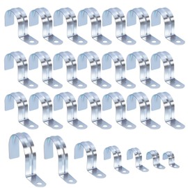 Tanstic 30Pcs 3/4 Inch EMT Pipe Strap Zinc Plated Steel One Hole Strap Conduit Clamp Rigid Pipe Strap for Pipe Fixing