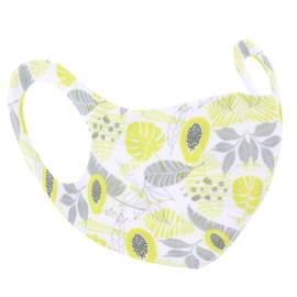 Zac's Alter Ego Non Medical Plant & Papaya Print White Face Mask/Cover