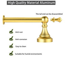 Toilet Paper Holder Wall Mount - Retro Round Golden Yellow Tissue Roll Holders for Mega Roll, Premium Aluminum Toilet Paper Roll Holder for Bathroom, Washroom, Rustproof (Gold)