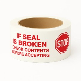 secure-seal 108 Rolls 2"x110yd Security Packing Tape Red/White STOP If Seal Broken Tape