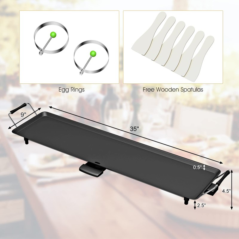 ARLIME Electric Griddle, 35" Teppanyaki Grill w/Extra Large Tabletop, Portable