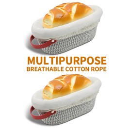 UBYGU Sourdough Bread Baking Supplies Proofing Baskets,2 Pack Oval Bread Proofing Basket Proofing Bowls With Liners，Sour Dough Bread Baking Supplies (2xOval Baskets)