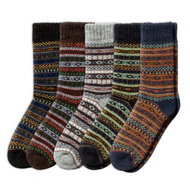 NORDIC Socks 5 Pairs, Merino Wool Socks for Men & Women, Winter socks, Warm socks (3-5, Arvid)