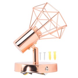Swing Arm Wall Lamp 350 Degree Rotary Cage Shade Iron E14 Wall Lamp Holder for Rose Gold 85‑265V