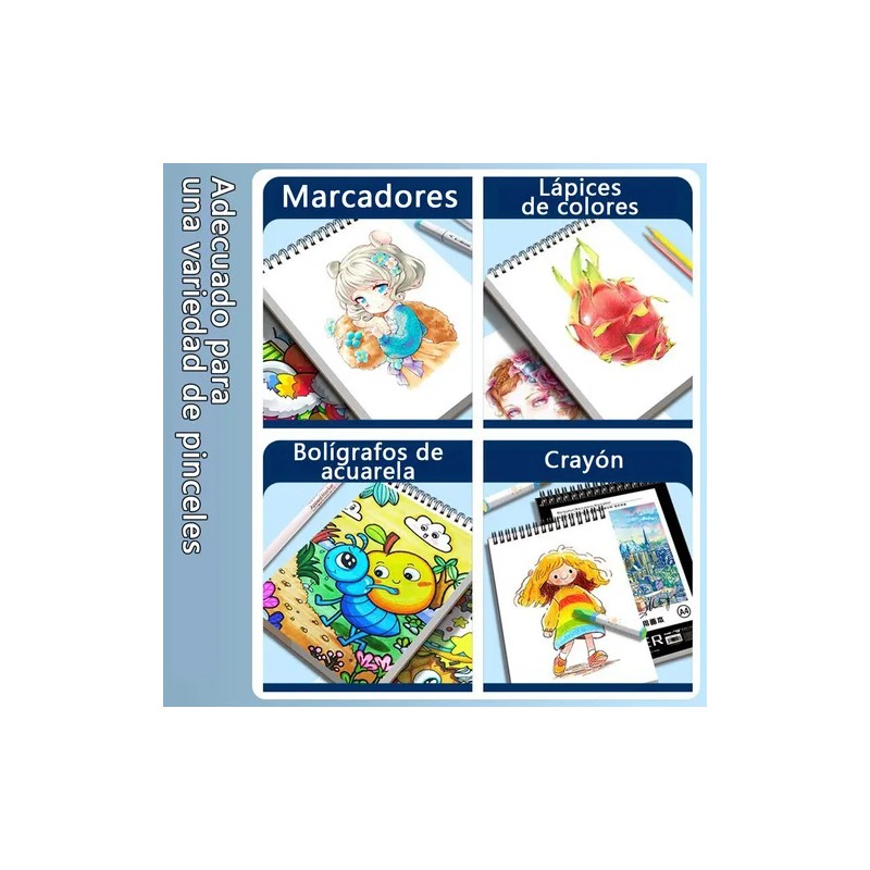 Cuaderno Boceto Dibujo Libreta Para Acuarela Marcador Lápiz