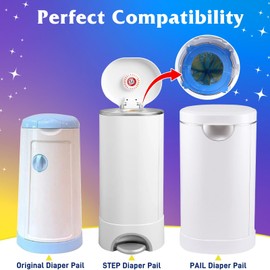 Diaper Pail Refill Bags 40 Pack, Compatible with Arm&Hammer Disposal System, Diaper Bags with Upgraded Odor Lock, Seal and Toss Diaper Pail Refills, Holds up to 1280 Baby Diapers