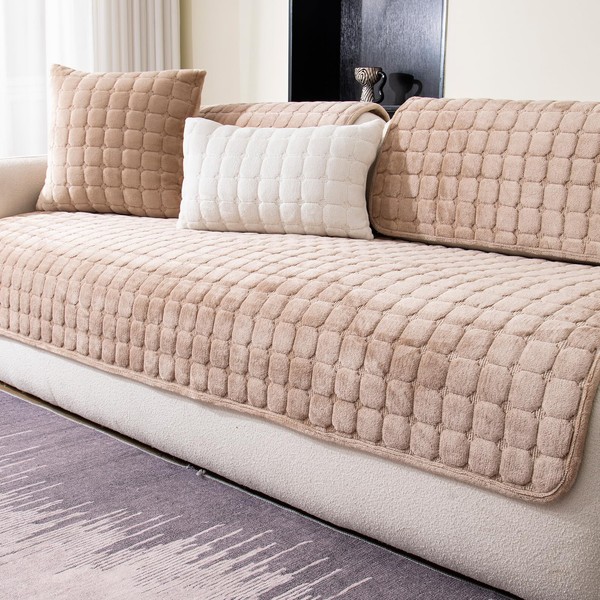 MDSASFD MDSASFD Velvet Couch Cover, Washable Sectional Sofa Cover, Anti