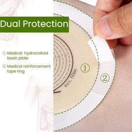 KONWEDA 20 PCS Colostomy Bags,One Piece Ostomy Drainable Pouches with Closure for Ileostomy Stoma Care, 15mm-60mm Cut to Fit (8 x Clamps Include)