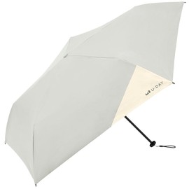 Because Because Folding Umbrella, 21.7 inches (55 cm), UV Protection, Approximately 99.9 % of Light Shading Ratio, 6.0 oz (170 g), Lightweight, Unisex, Windproof, Stylish, Gray, U-Day All Weather
