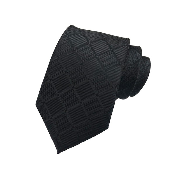 L04AYABY Men Ties for Men Necktie Black Plaid Men's Check