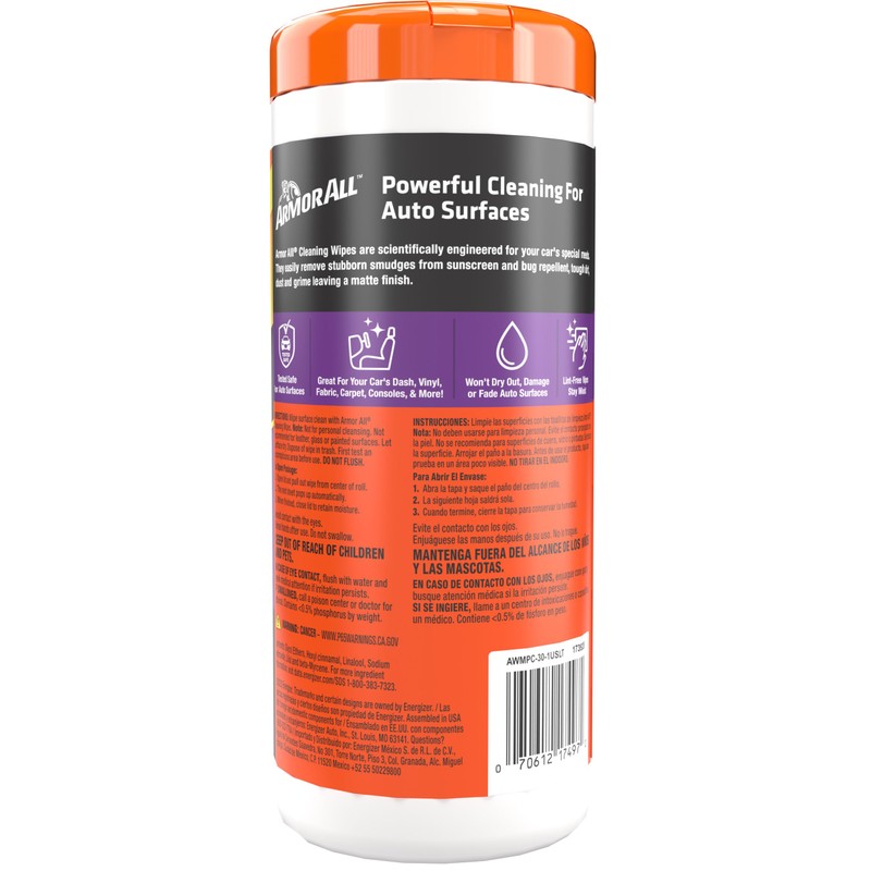 Armor All Interior Car Cleaning Wipes, Car Wipes for Dirt